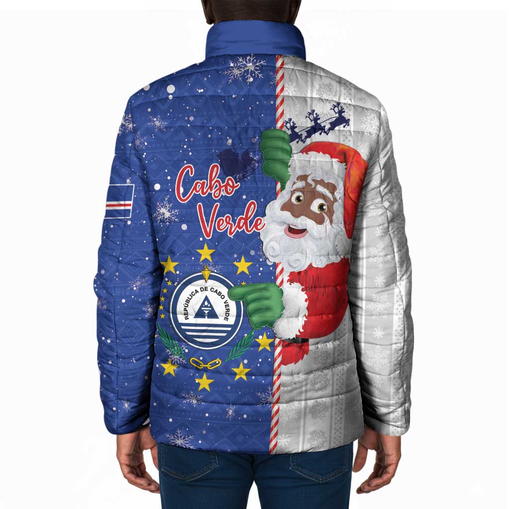 Cape Verde Christmas Padded Jacket Black Santa Felix Natal