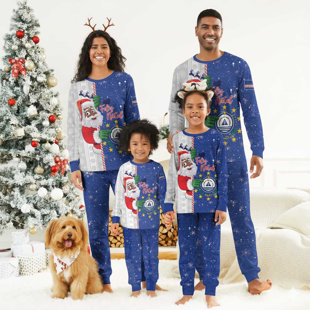 Afro Christmas in Cape Verde Christmas Pajama Set Black Santa Felix Natal - African Pride