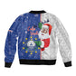Afro Christmas in Cape Verde Sleeve Zip Bomber Jacket Black Santa Felix Natal - African Pride
