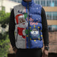 Cape Verde Christmas Sleeveless Puffer Jacket Black Santa Felix Natal