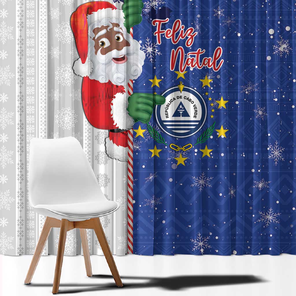 Afro Christmas in Cape Verde Window Curtain Black Santa Felix Natal - African Pride