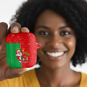Burkina Faso Christmas AirPods Case Black Santa Joyeux Noel