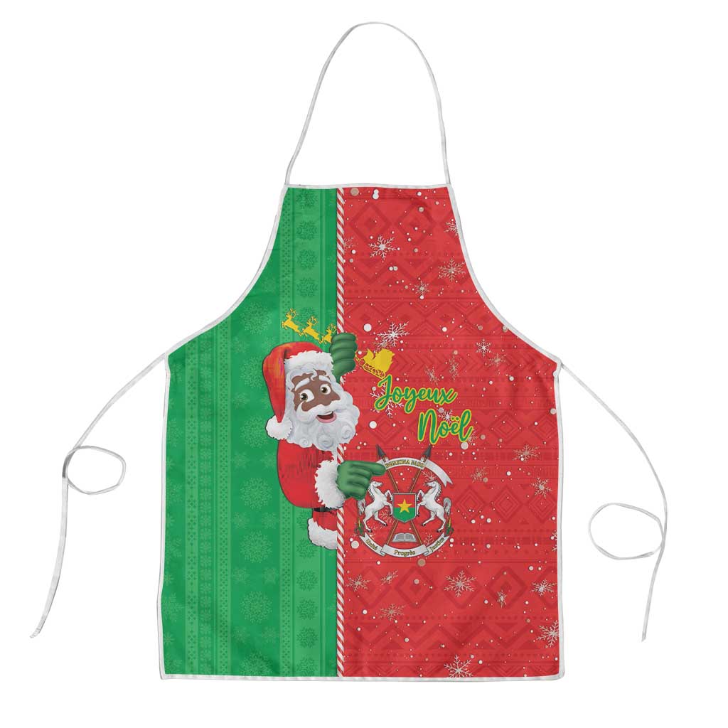 Burkina Faso Christmas Apron Black Santa Joyeux Noel