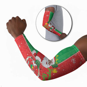 Burkina Faso Christmas Arm Sleeves Black Santa Joyeux Noel