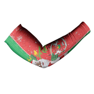Burkina Faso Christmas Arm Sleeves Black Santa Joyeux Noel