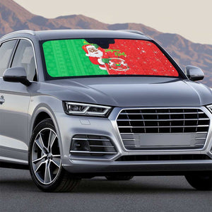Burkina Faso Christmas Auto Sun Shade Black Santa Joyeux Noel