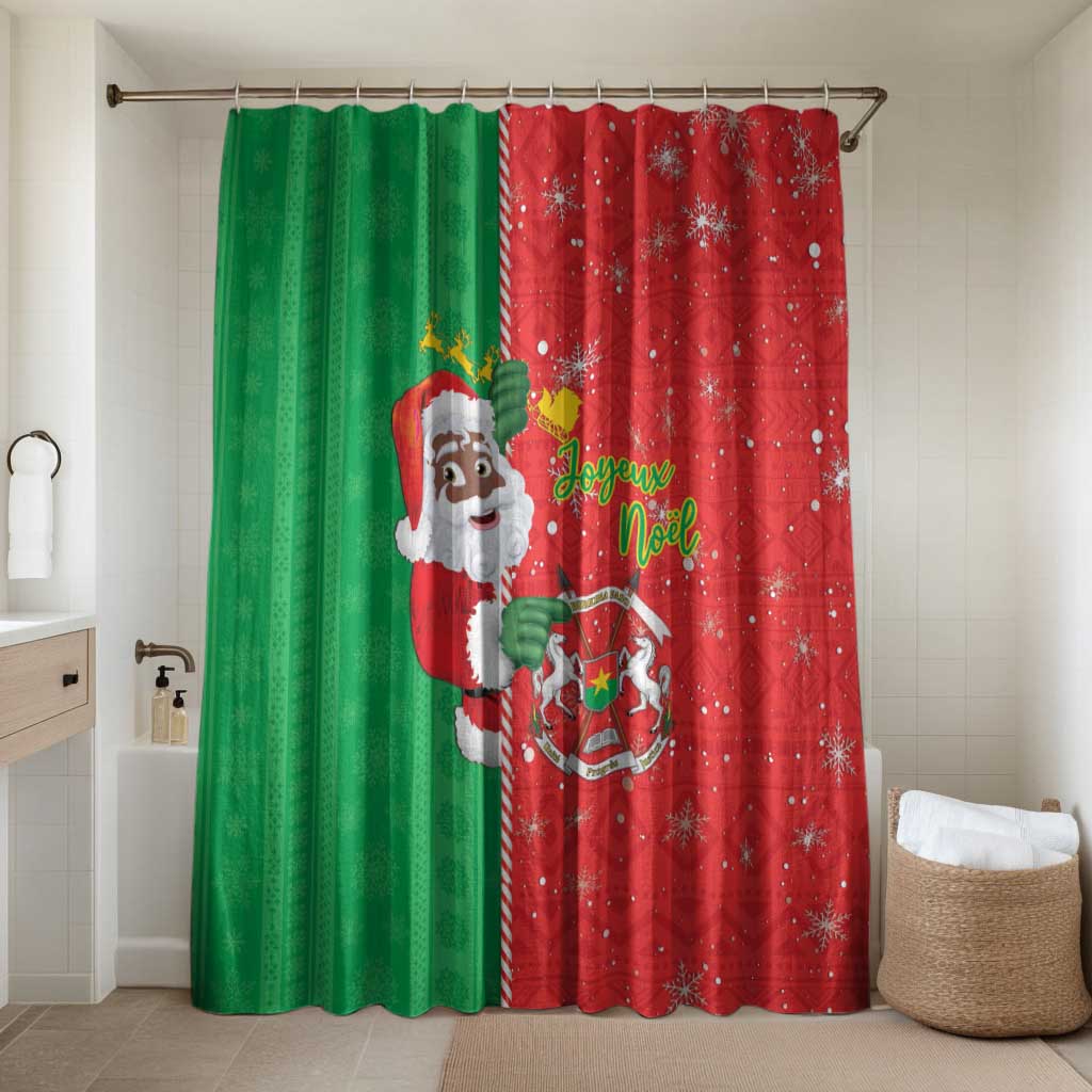 Burkina Faso Christmas Bathroom Set Black Santa Joyeux Noel