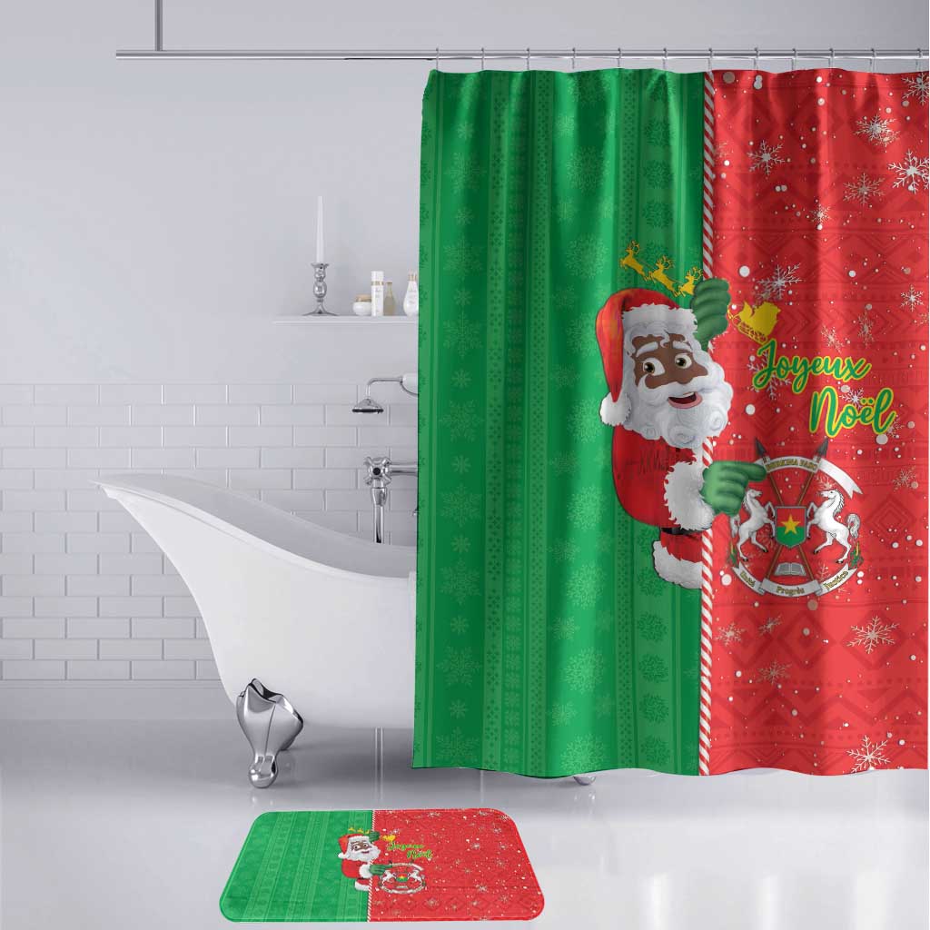 Burkina Faso Christmas Bathroom Set Black Santa Joyeux Noel