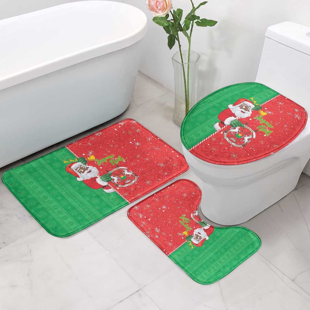 Burkina Faso Christmas Bathroom Set Black Santa Joyeux Noel