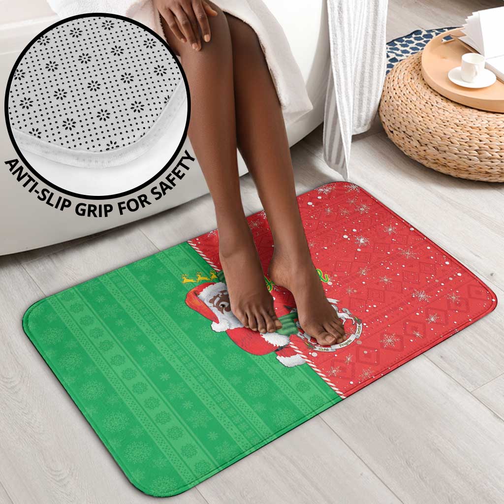 Burkina Faso Christmas Bathroom Set Black Santa Joyeux Noel