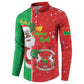 Burkina Faso Christmas Button Sweatshirt Black Santa Joyeux Noel