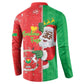 Burkina Faso Christmas Button Sweatshirt Black Santa Joyeux Noel