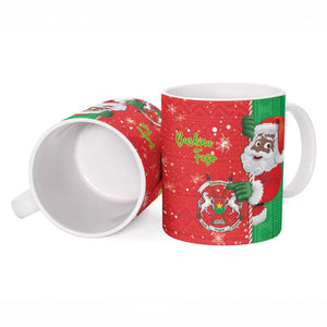 Burkina Faso Christmas Ceramic Mug Black Santa Joyeux Noel