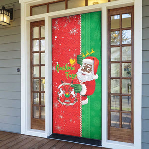 Burkina Faso Christmas Door Cover Black Santa Joyeux Noel