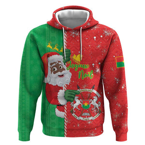 Afro Christmas in Burkina Faso Hoodie Black Santa Joyeux Noel - African Pride