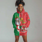 Afro Christmas in Burkina Faso Hoodie Dress Black Santa Joyeux Noel - African Pride
