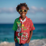 Afro Christmas in Burkina Faso Kid Hawaiian Shirt Black Santa Joyeux Noel - African Pride