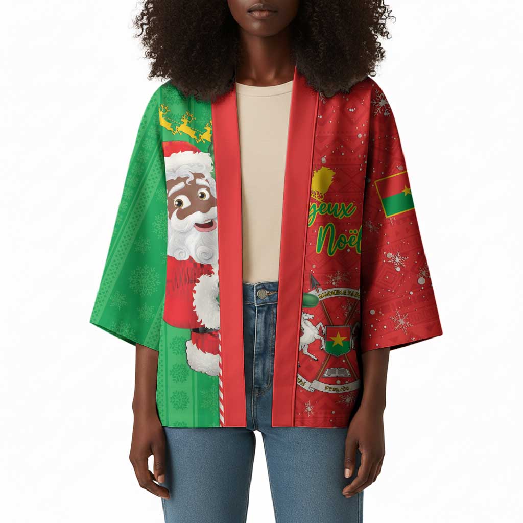 Burkina Faso Christmas Kimono Black Santa Joyeux Noel