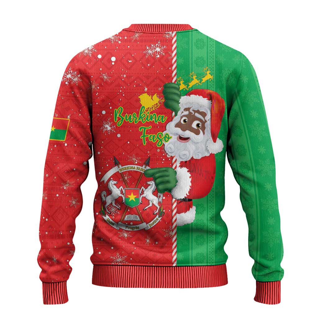 Afro Christmas in Burkina Faso Ugly Christmas Sweater Black Santa Joyeux Noel - African Pride