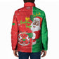 Burkina Faso Christmas Padded Jacket Black Santa Joyeux Noel