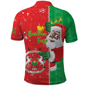 Afro Christmas in Burkina Faso Polo Shirt Black Santa Joyeux Noel - African Pride