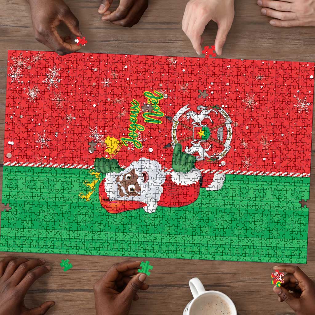 Burkina Faso Christmas Puzzle Black Santa Joyeux Noel