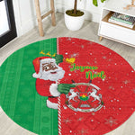 Afro Christmas in Burkina Faso Round Carpet Black Santa Joyeux Noel - African Pride