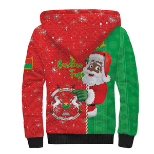 Afro Christmas in Burkina Faso Sherpa Hoodie Black Santa Joyeux Noel - African Pride