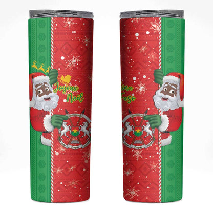Afro Christmas in Burkina Faso Skinny Tumbler Black Santa Joyeux Noel - African Pride