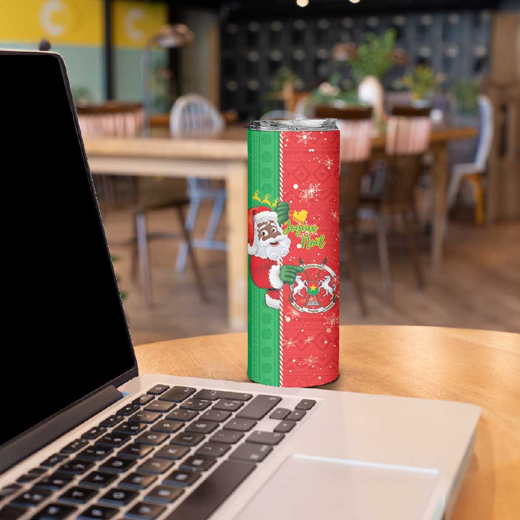 Afro Christmas in Burkina Faso Skinny Tumbler Black Santa Joyeux Noel - African Pride