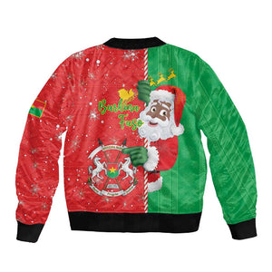 Afro Christmas in Burkina Faso Sleeve Zip Bomber Jacket Black Santa Joyeux Noel - African Pride