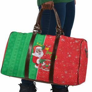 Burkina Faso Christmas Travel Bag Black Santa Joyeux Noel