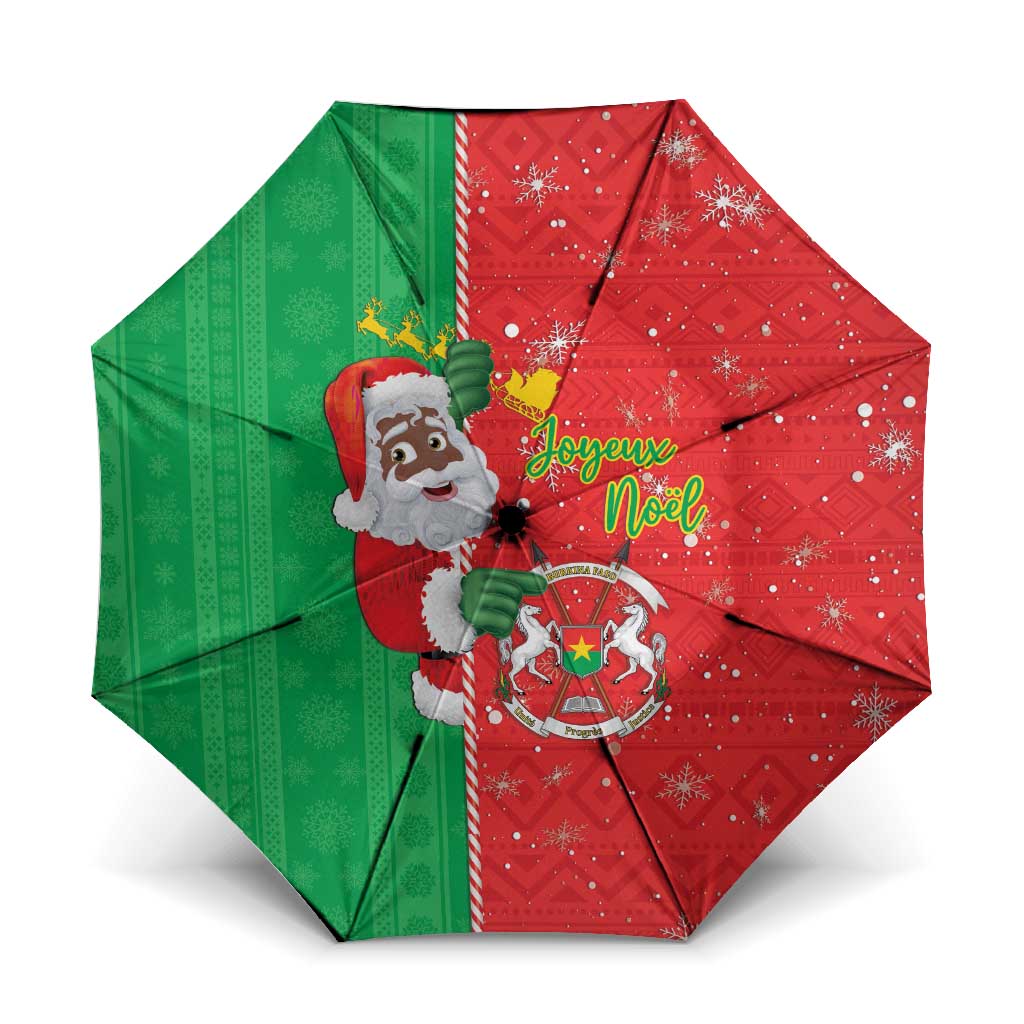 Burkina Faso Christmas Umbrella Black Santa Joyeux Noel