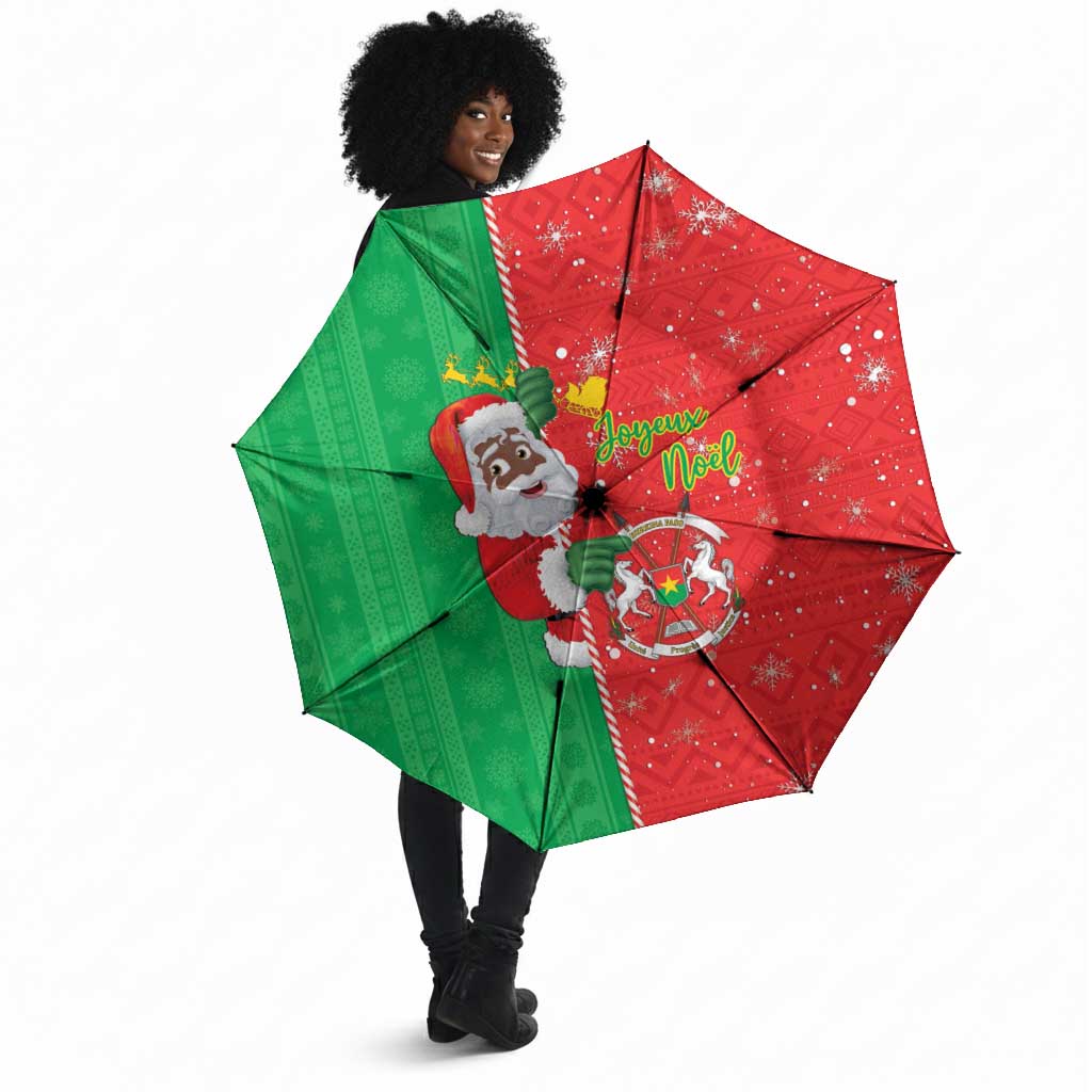Burkina Faso Christmas Umbrella Black Santa Joyeux Noel