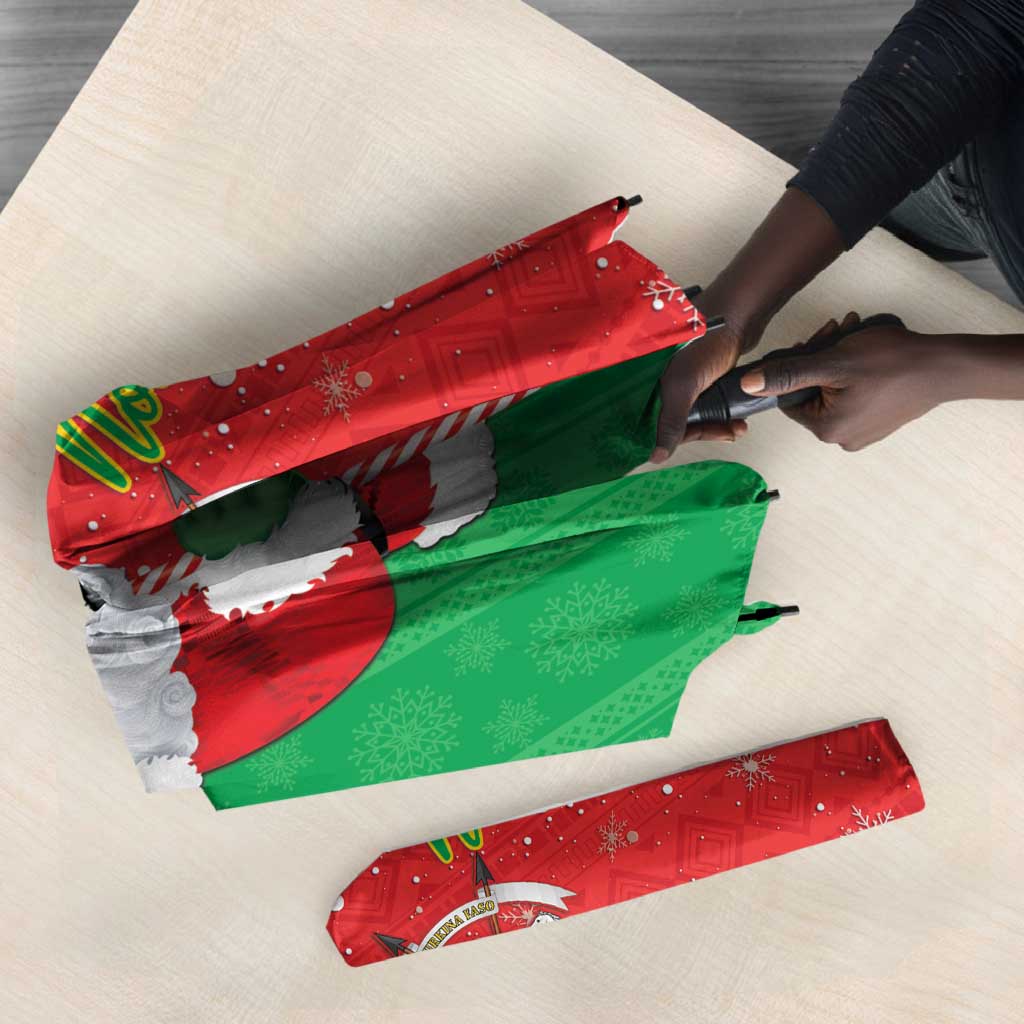 Burkina Faso Christmas Umbrella Black Santa Joyeux Noel