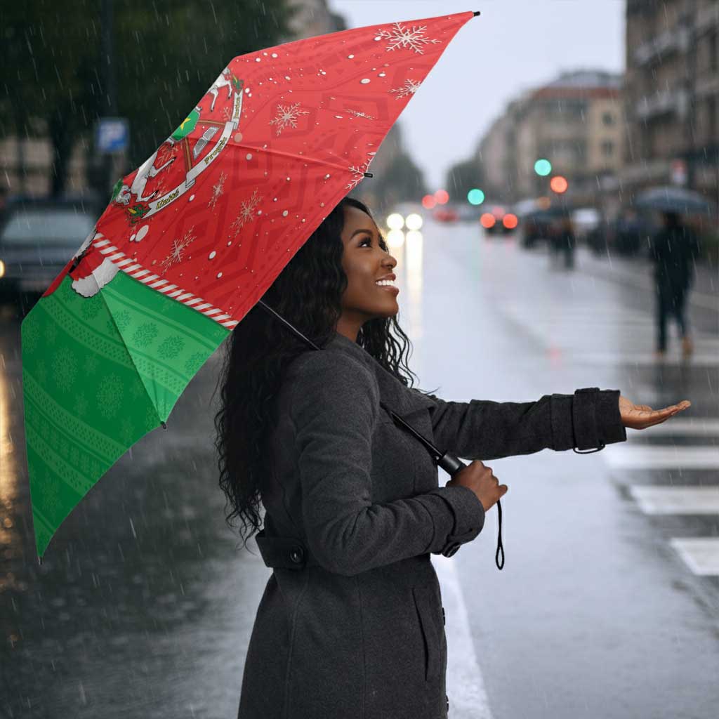 Burkina Faso Christmas Umbrella Black Santa Joyeux Noel