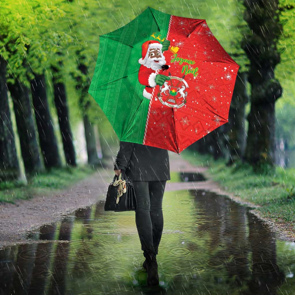 Burkina Faso Christmas Umbrella Black Santa Joyeux Noel
