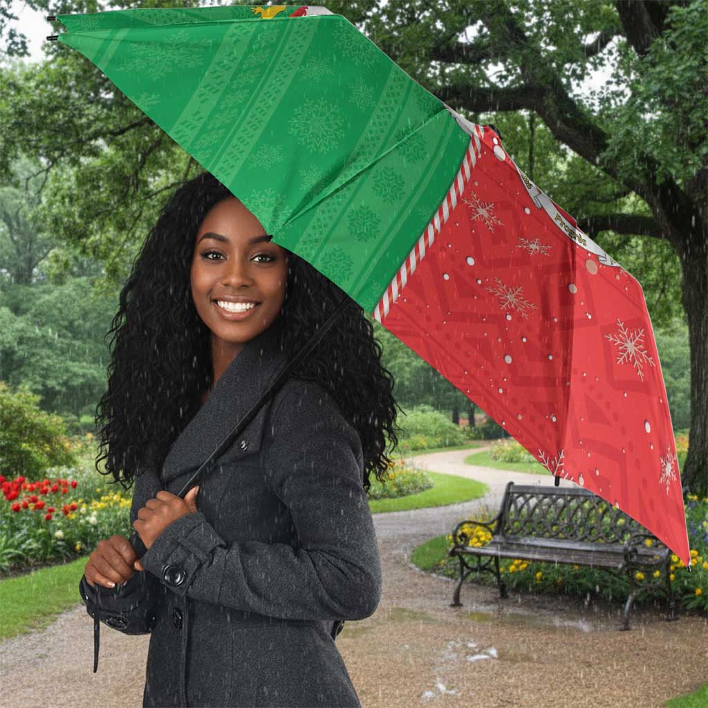 Burkina Faso Christmas Umbrella Black Santa Joyeux Noel