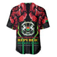 Afro Burkina Faso Republic Day Baseball Jersey Coat Of Arms With Rose - Sporty Style - African Pride