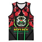 Afro Burkina Faso Republic Day Basketball Jersey Coat Of Arms With Rose - Sporty Style LT15