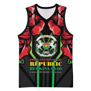 Afro Burkina Faso Republic Day Basketball Jersey Coat Of Arms With Rose - Sporty Style LT15