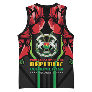 Afro Burkina Faso Republic Day Basketball Jersey Coat Of Arms With Rose - Sporty Style LT15