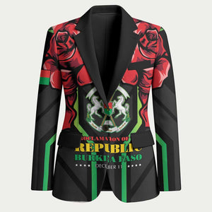 Burkina Faso Republic Day Blazer Coat Of Arms With Rose