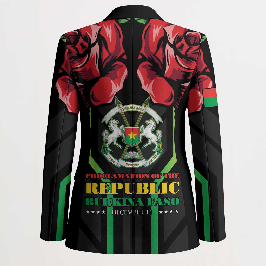 Burkina Faso Republic Day Blazer Coat Of Arms With Rose