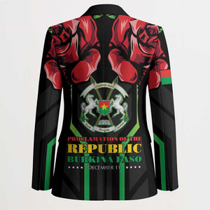 Burkina Faso Republic Day Blazer Coat Of Arms With Rose