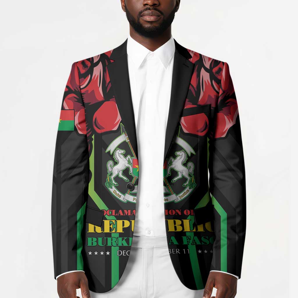 Burkina Faso Republic Day Blazer Coat Of Arms With Rose