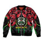 Afro Burkina Faso Republic Day Bomber Jacket Coat Of Arms With Rose - Sporty Style - African Pride