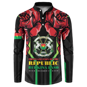 Burkina Faso Republic Day Button Sweatshirt Coat Of Arms With Rose