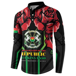 Burkina Faso Republic Day Button Sweatshirt Coat Of Arms With Rose