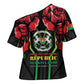 Burkina Faso Republic Day Cross Shoulder Shirt Coat Of Arms With Rose